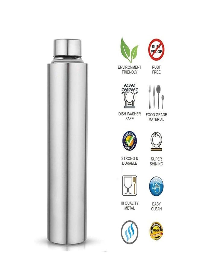 FINALITY Stainless Steel Water Bottle| Fridge Water Bottle, 1 Litre (1000ml), Silver Color, Pack of (1) - Image 5